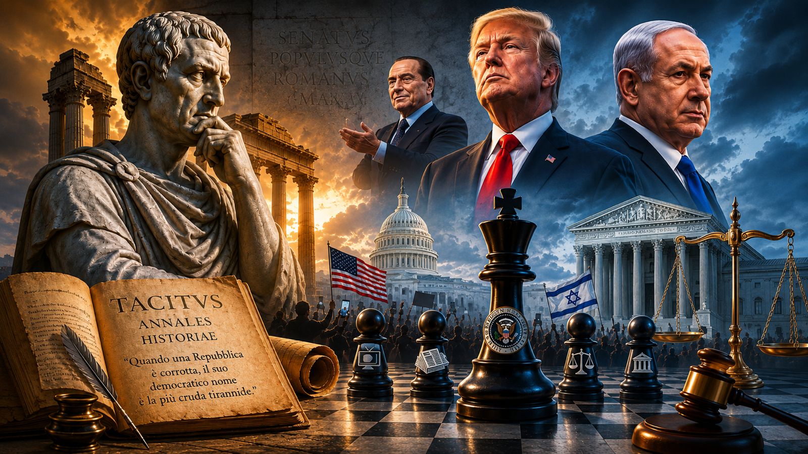 Tacito, Berlusconi, Trump e Netanyahu: le democrazie di fronte alle nuove forme del potere